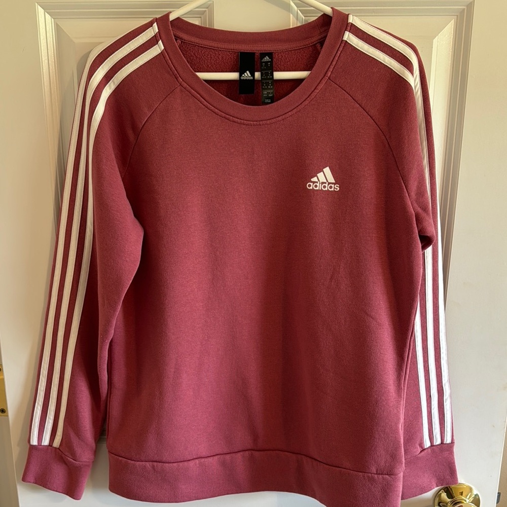 Adidas Pink Crewneck with White Accents